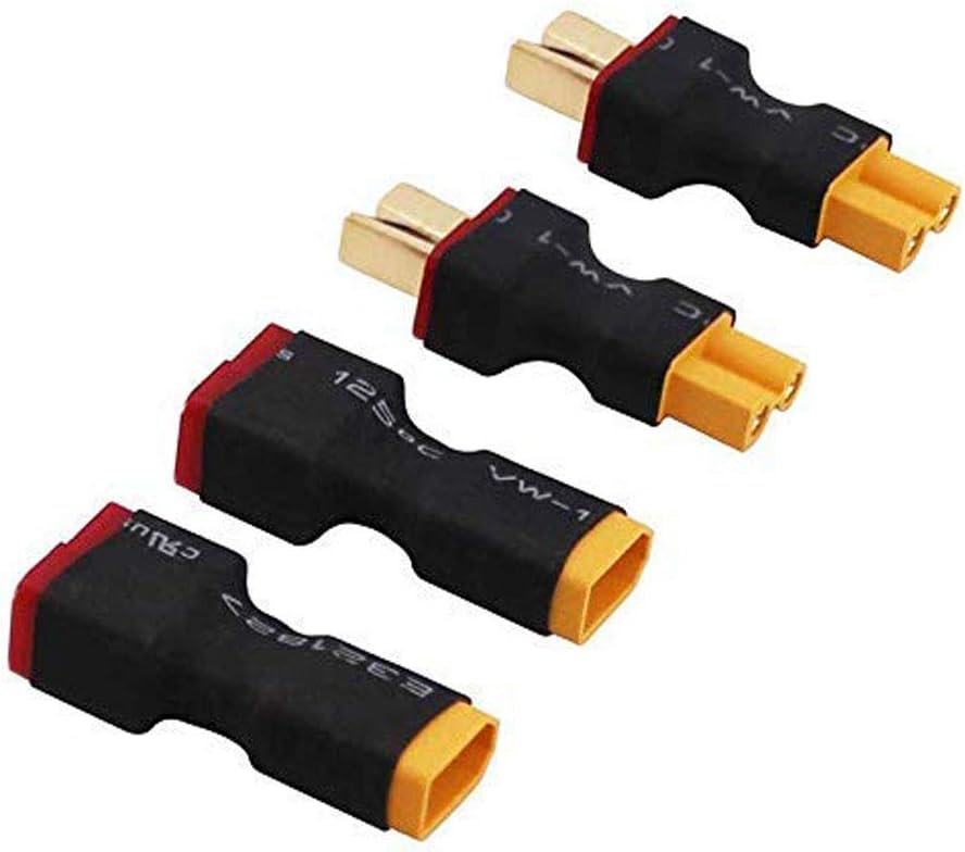 2 Pair No Wires XT30 to Deans T Plug Female Male Adapter Wireless Connector for RC FPV Drone Car Lipo NiMH Battery Charger ESC