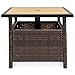 Best Choice Products Wicker Side Table with Umbrella Hole, Square PE Rattan Outdoor End Table for Patio, Garden, Poolside, Deck w/UV-Resistant Frame, Storage Space - Brown