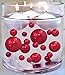 150 Floating Red Pearls-Large Sizes-Fills 8 Medium Size Vases-with The Most Transparent Water Gels for The Best Floating Effect-with 6 Warm White Submersible Fairy Lights