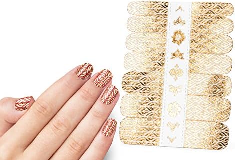 Nail Decals, Nail Tattoos Stickers, Water Nail Decals, Gold and Colorful Designs, Very easy to use for manicure. Each pakage consist Decals for 14 fingers. Brand MneTatu (Bud)