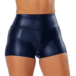 Tulucky Women's Flexible Club Faux Leather Shorts