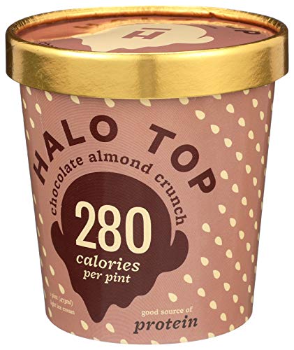 Halo Top Chocolate Almond Crunch, 16 oz (Frozen)