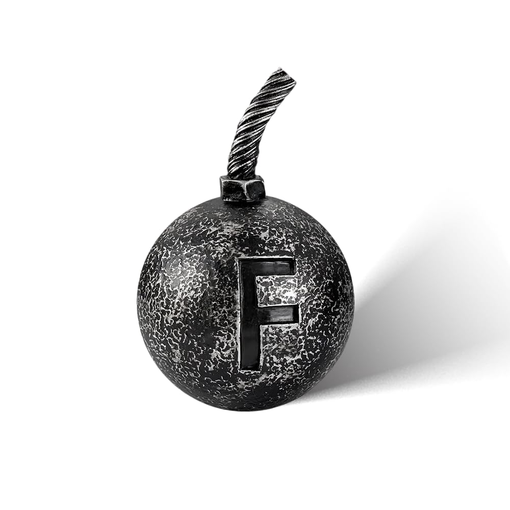 MillMB Initial F Bomb Paperweight Humor Decor with Ball Functional and Stylish Office Gift for Co-Worker Boss Student Letter Desk Decor