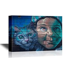 Graffiti Featuring a Kid and a Cat