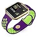 UMTELE Soft Silicone Replacement Strap with Gold Frame for Fitbit Blaze Smart Fitness Watch, Large, Purple Green