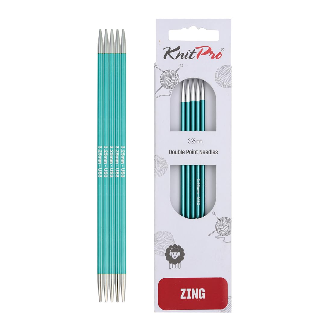 KnitPro Zing Double Pointed Needles 6" (15cm) | 3.25mm — image 1