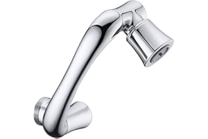 BAGNOLUX 1080° Swivel Faucet Extender for Bathroom Sink, 2 Modes Rotating Faucet Extension Spout, Universal Splash Tap Faucet Aerator Attachment Adapter for kitchen Sink, Polished Chrome