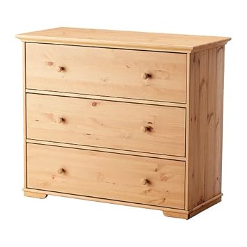 Ikea Hurdal Chest Of Drawers With 3 Drawers Light Brown 109x93
