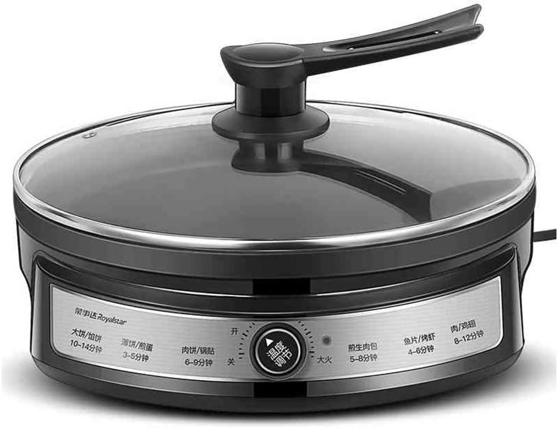 Review Multifunctional Household Barbecue Grill, 30cm Large Diameter, Non-Stick Coating, Transparent Glass Cover, 1300W