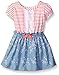 Nannette Girls' Dress Striped Knit Bodice W Embroidered Skirt