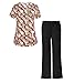 G Med Women's Mock Wrap Printed Scrub Fashion Sets XS-3XL Utility