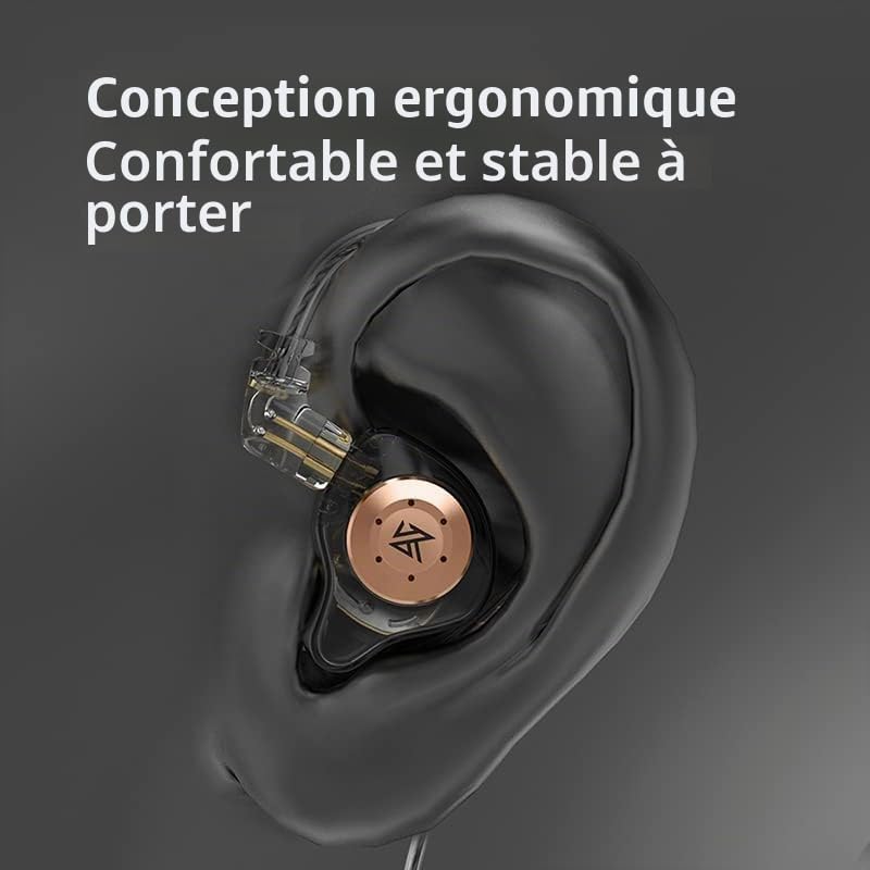 Keephifi KZ EDX Pro IEM In-Ear - Dual DD HiFi Stereo Sound, Stage and Game Earbuds for Audiophile Singers (White, Without Microphone)
