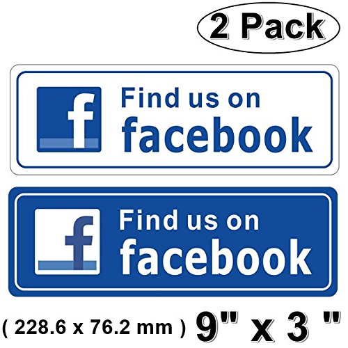eSplanade FIND US ON Facebook Sign Sticker Decal - Easy to Mount Weather Resistant Long Lasting Ink Size (9" x 3") - Thumbnail 5