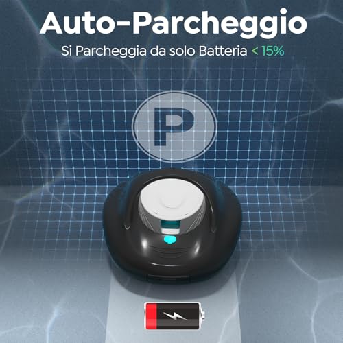 BRINBO Robot Pool Cleaner, Powerful Cleaning of 130 Minutes, Quick Charge in 2.5 Hours, Double Traction Motor, Ideal for Flat Bottom Pools up to 80 m² (White and Black)