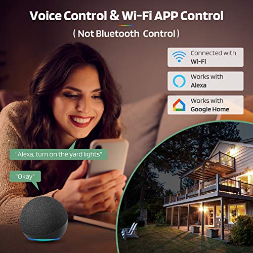 Smart RGB Flood Light with App Remote Control, Dimmable LED Flood Light