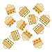 Cord Ends, Ribbon Pinch Crimp 6x5mm, 20 Pieces, Gold Plated