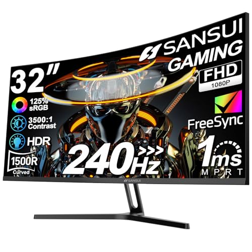 SANSUI 32 Inch Curved Gaming Monitor