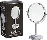 6 Inch Tabletop Swivel Mirror - Double-Sided 7x/1x Magnification - Chrome