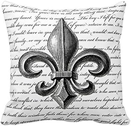 CaseWorkShop Fleur-De-Lis New Orleans Design Decorative Home Decor Square Indoor/Outdoor Pillowcase Cotton Throw Pillow Cover Case 18 in