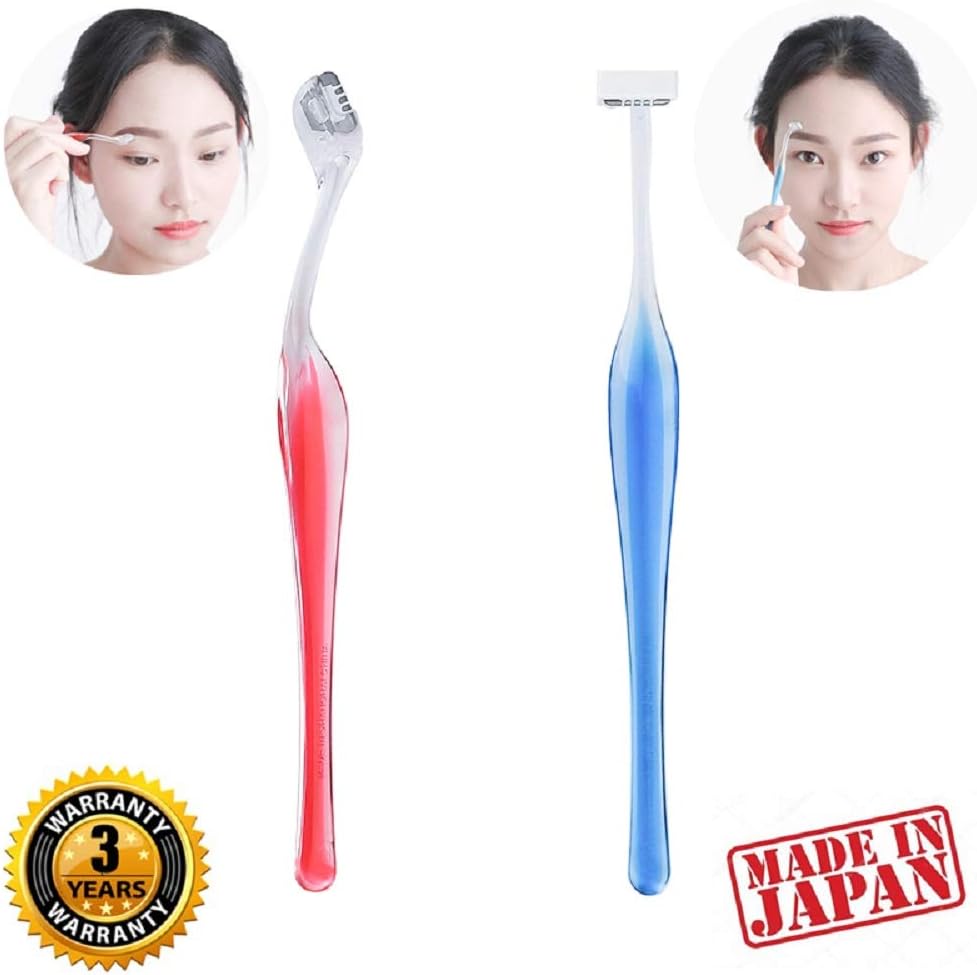 Eyebrow Razor Facial Razor Multipurpose Face Hair Removal Epilator Eyebrow Trimmer Shaper Grooming Shaver Eyebrow Hair Remover Painless Portable Razors Stainless Steel (L+T)