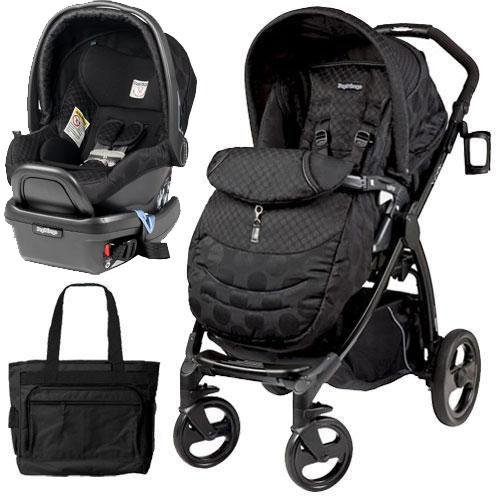 Peg Perego - Book Plus Stroller Travel System with a Diaper Bag - Pois
Black