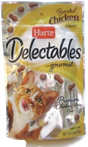 (Pack of 5) Hartz Delectables Gourmet Cat Treats Roasted Chicken Flavor 2.1 ounce