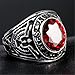 HIJONES Men's Stainless Steel United States Army Ring with Stone