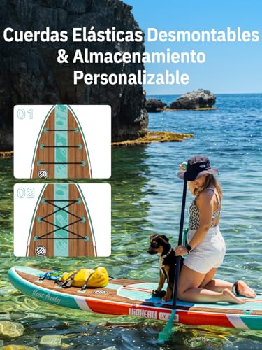 Niphean Inflatable Paddle Board for Adults with All Accessories, 320 cm Inflatable Paddle Surfing for All Levels, Sup Capacity 200 kg for 2 People, Stand Up Paddle Board with Seat