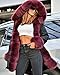 Roiii Plus Size Women Warm Fleece Vintage Winter Coat Hood Jacket Parka Outwear (XXL, Black Wine)