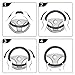 Nasibo Car Steering Wheel Cover,Breathable,Anti- Slip,Elegant,Great Hand Feel Ultrafine Fiber Leather for Universal 15 inch Middle Size Black