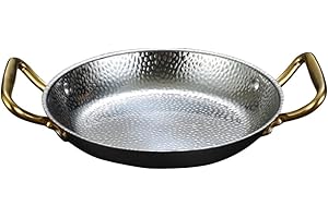 Cabilock Double Handle Cooking Pan 10.82 Inch Stainless Steel Hot Pot Flat Pan for Household Kitchen Use with Rapid Heat Tran