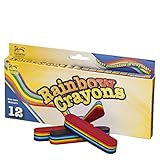 12-Pack Multi-Color Rainbow Crayon Set - Non Toxic - Safe for Toddlers, Kids and Children - 7 Bright Colorful Fun Colors - Perfect Party Favor - Ideal for Home and School Use