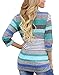 Myobe Women's Fashion Geometric Print Drape Front Cable Knit Cardigan, Blue, X-Large