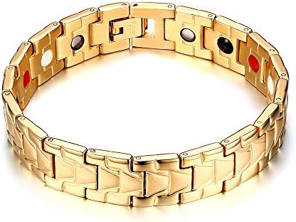 XUANPAI Mens Health Magnetic Therapy Bracelet Wristband with Magnets Germanium,Negative Ion, Far Infrared