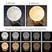 Moon Light - 3D Printing Moon - Stepless Dimmable - Moon Lamp Shade - Warm and White Touch Control Brightness with USB Charging - Moon Decor - Lunar Night Light (Color Warm)