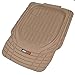 MotorTrend FlexTough Tortoise - Heavy Duty Rubber Floor Mats for All Weather Protection - Deep Dish (Beige)