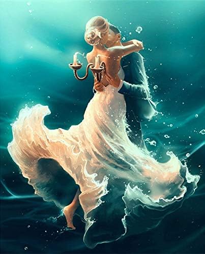 Gwykq Dipingere Con I Numeri Adulti Coppie Che Si Baciano In Acqua Pennello Di Pigmento Fai Da Te Pittura Pittura A Olio Di Arte Dipinta A Mano Digitale Senza Telaio 40x50cm Amazon It Casa