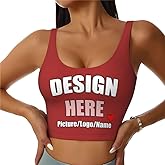 Custom Tank Tops for Women Custom Women's Crop Top Add Your Image Logo Name Sports Bra
