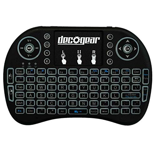 Deco Gear 2.4GHz Wireless Backlit Keyboard Smart Remote with Touchpad Mouse - STV300BK
