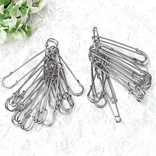 Color Scissor 30 Pieces Safety Pins Extra Large Heavy Steel Pins for Blankets, Skirts, Crafts, Kilts