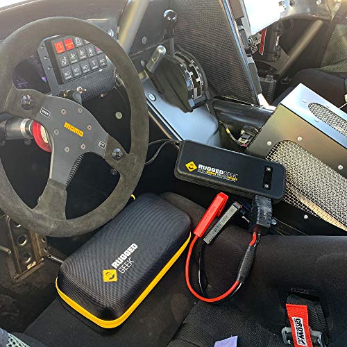 Rugged Geek RG2000 SPORT 2000A Portable 12V Jump Starter/Booster Pack and Power Supply with LED Display, INTELLIBOOST Smart Cables, LED Flashlight, 60W USB Type-C Charging. IP66 Rated.