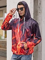 RAISEVERN Unisex Cool Hoodie Funny Drawstring Fire
