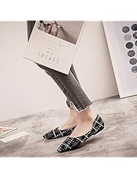 Meeshine - Zapatos de ballet clásicos con puntera plana para mujer