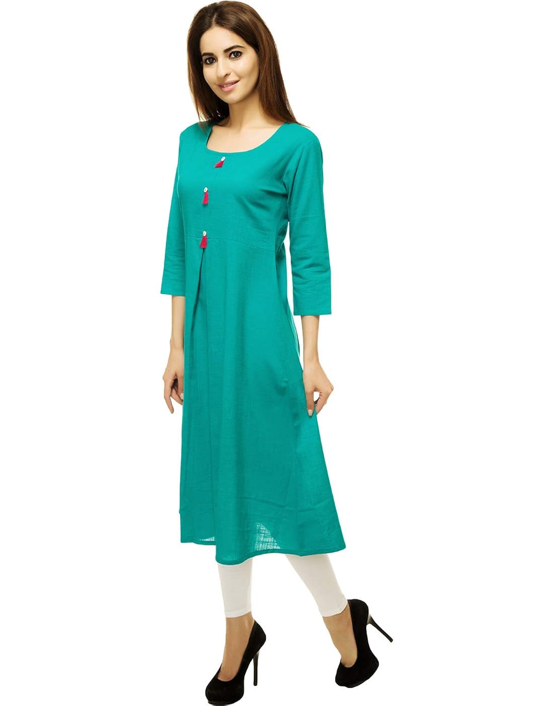 aahwan poly cotton a-line kurta for women (ac-1003)