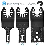 ACTOMASTER HCS Plunge Flush Cutting Blade Set for Oscillating Tool Multitool, Pack of 9