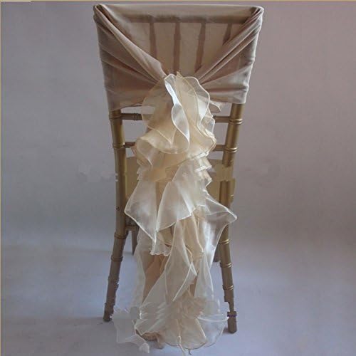 Modern Design Organza Wedding Ruffled Chair Cover Top Chair Caps Covers (Color 1)