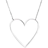 AOCHEE Mom Open Heart Necklace Sideways Heart Open Necklace Pendant for Women