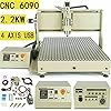 USB 4 Axis CNC 6090 Router Kit 2.2KW Engraver Milling Drilling Machine ...