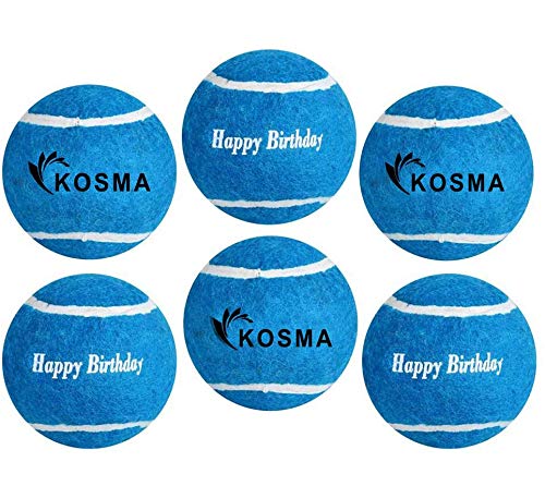Kosma Pack of 6 Tennis Ball | Training Ball for Dogs, Super Bounce, Perfect for Begginer Cricket Training Practice | Cricket Balls - Colour: Blue