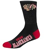 For Bare Feet NHL Deuce Crew Socks Mens Size -Large(10-13)-Chicago Blackhawks
